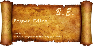 Bogner Edina névjegykártya