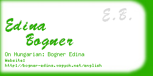 edina bogner business card